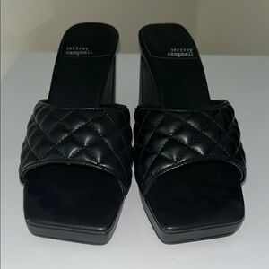 Jeffrey Campbell Black Quilted Mules
